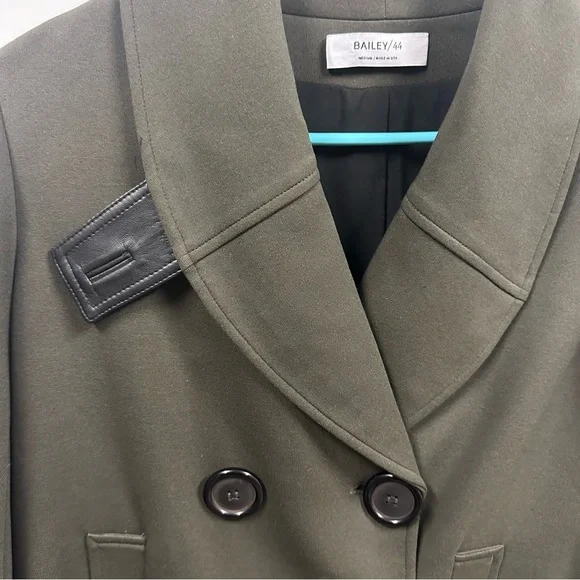 Bailey 44 USA Dark Olive and Black Double Breasted Knit Jacket Womens Medium - Picture 9 of 13